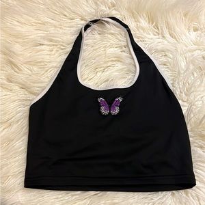 butterfly halter crop top